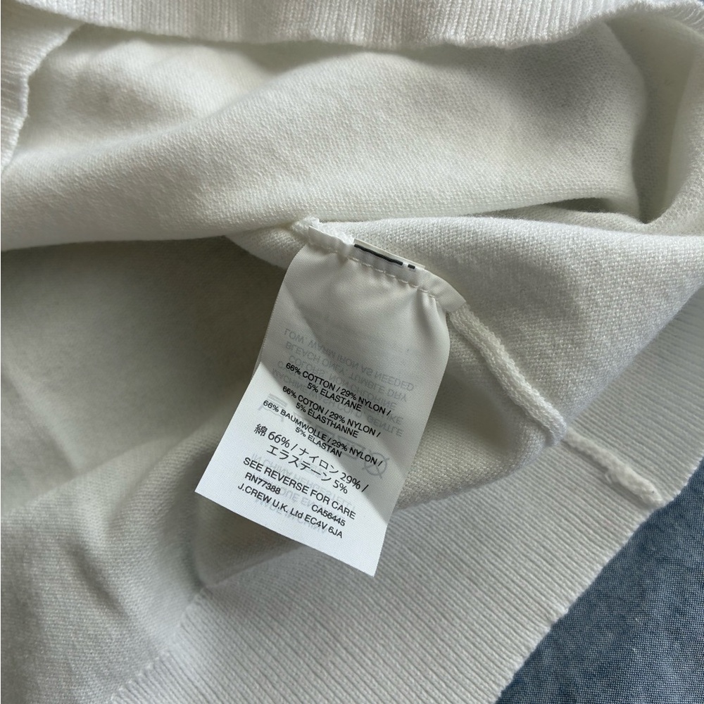 NWOT J.Crew Jackie Cotton-blend Knit Shell in White, Size Large - Picture 8 of 8